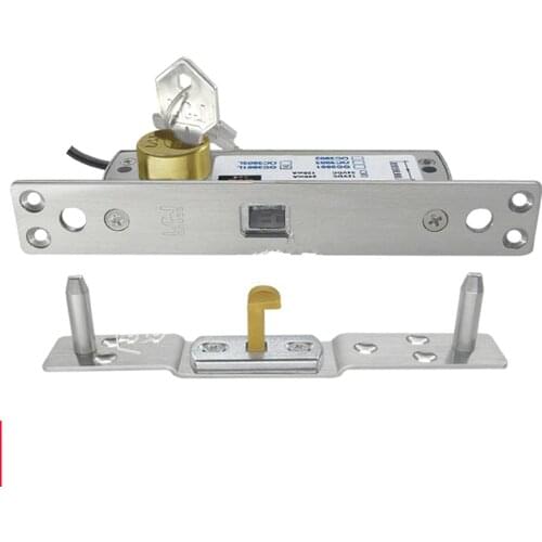 Fail secure Multimedia podium drawer cabinet electronic lock Sliding door hook electric strike lock with key Power on unlock