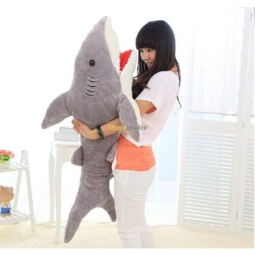 Fancytrader Good Selling! 51'' / 130cm Huge Stuffed Soft Plush Funny Giant Shark Toy, Good Gift For Kids, Free Shipping FT50892