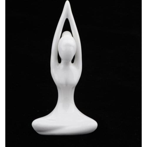 Ceramic Yoga Lady Statue Figurine Dancer Ornaments Girl Figurine Craft Home Wedding Dance Studio Decor Gift