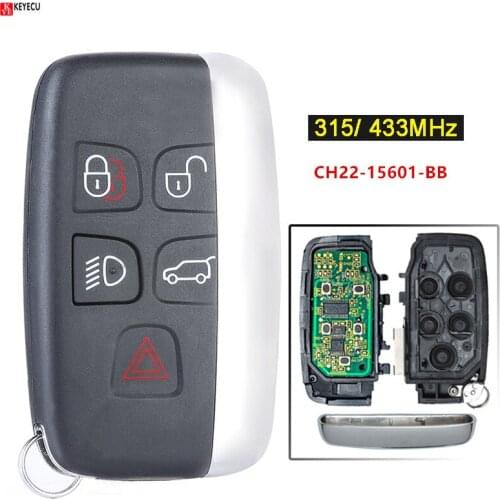 Keyecu High quality 4+1 Button Remote Key For Land Rover Range Rover Sport Remote Smart Key Fob 315MHZ/433MHZ With Words