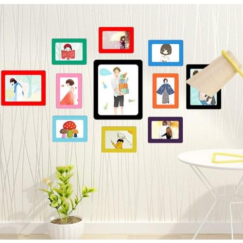 Colorful Magnetic Picture Frames 11.8*16cm Photo Magnets Wall Hanging Photo Frame Art Ornament Family Picture Display Home Decor