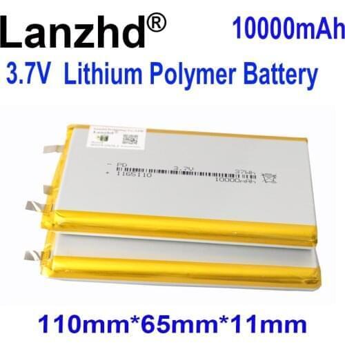 1-10PCS 3.7V Li Polymer Battery 10000mAh Soft package battery For Power Bank Bluetooth Speakers Tablet DVD battery Rechargeable