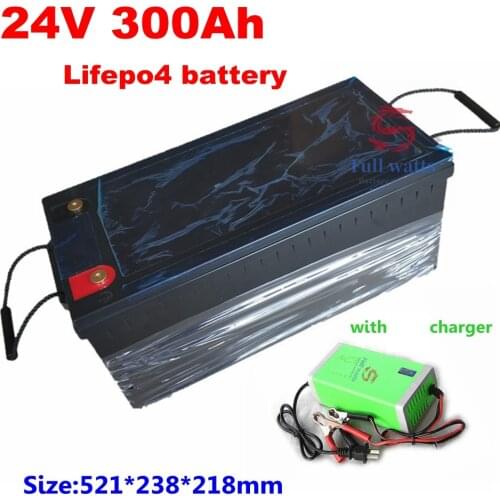 24V LiFePO4 Lithium Iron Phosphate Battery With BMS 300Ah For Golf cart EV RV Solar Energy Storage inverter boat motor