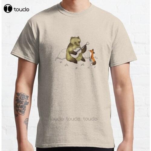 New Bear & Fox Classic T-Shirt Cotton Men Tee Shirt