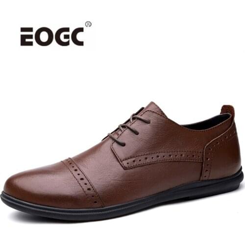 Natural Leather Shoes Men Waterproof Autumn Casual Shoes Flats Lace Up Breathable Comfort Walking Men Shoes Zapatos Hombre