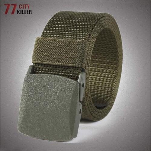 Nylon Tactical Belts Men Army Combat Adjustable Belt Male Quick Dry Breathable Automatic Plastic Buckle Multifunction Belt
