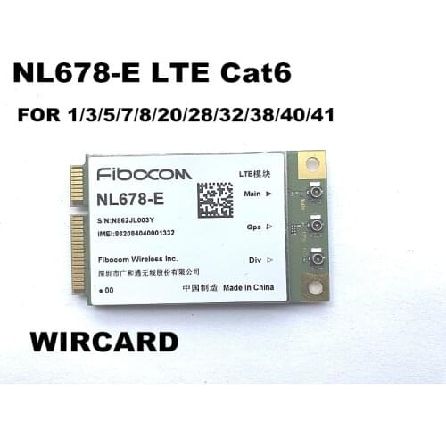 NL678-E LTE Cat6 Mini PCIe Cellular Module LTE DL 300Mbps UL 50Mbps GPS for LTE Band 1/3/5/7/8/20/28/32/38/40/41