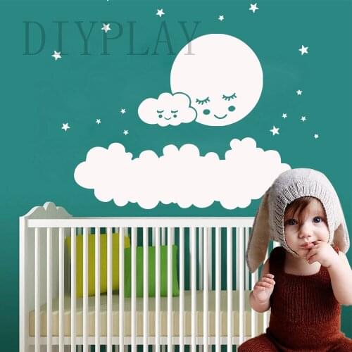 2019 New Clouds Moon Stars Vinyl Wall Sticker Decor For Babys Kids Room Bedroom Decoration Decal Mural Wallpaper wallstickers