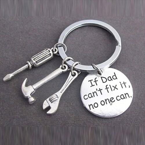 New If Dad Can't Fix It No One Can DIY Tool Wrench Spanner Rule Hammer Model Key Chain Key Ring Keychain Keyring Gift 373180