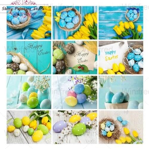 Easter Eggs DIY Diamond Embroidery Full Square Round Diamond Painting Flower Scenic Picture Of Rhinestones Easter Decor Gift