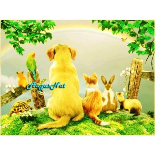 Scenery diamond painting full square animals wall art diamond dotz dogs diamont cross stitch sticker rainbow picture hand craft