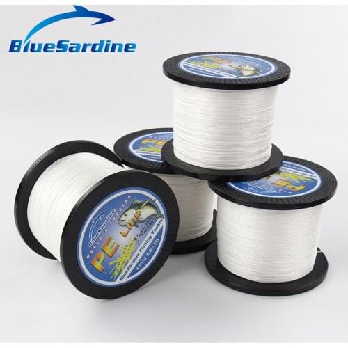 BlueSardine White 500M Braided Fishing Line Multifilament PE Braid Line Peche Pesca Fishing Tackle 12LB - 90LB
