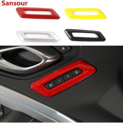 Sansour Car Memory Seat Controls Switch Button Decoration Ring Cover Stickers for Chevrolet Camaro 2017+ Car Accessories Styling