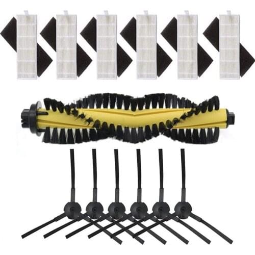 Replacement Accessories for ILIFE A4 Robot Vacuum Cleaner - HEPA Filter Sponge Main Brush Side Brushes
