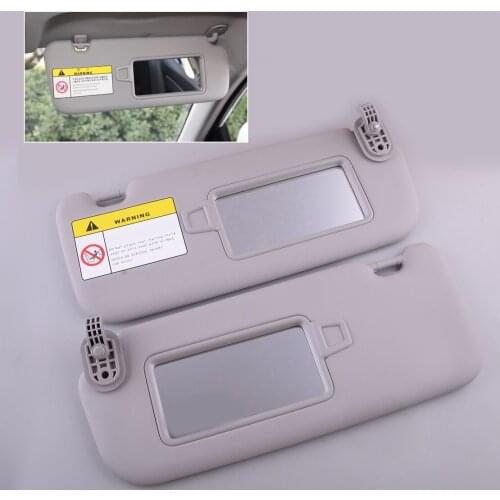 1 Pair Grey Left & Right Side Sun Visor With Makeup Mirror Fit For Hyundai Elantra AD 2017 2018 2019