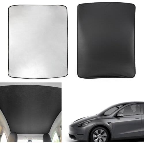 Tesla Model Y Glass Roof Sunshade Cover UV Protection Heat Insulation Cover 2-Layer Polyester Net For Tesla Model Y 2020-2021