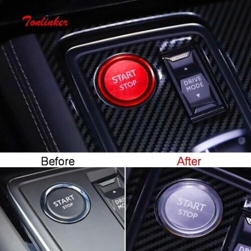 Tonlinker Interior Car Ignition Device Cover case sticker for Peugeot 508 2018-19 Car Styling 1 PCS Aluminum Cover sticker