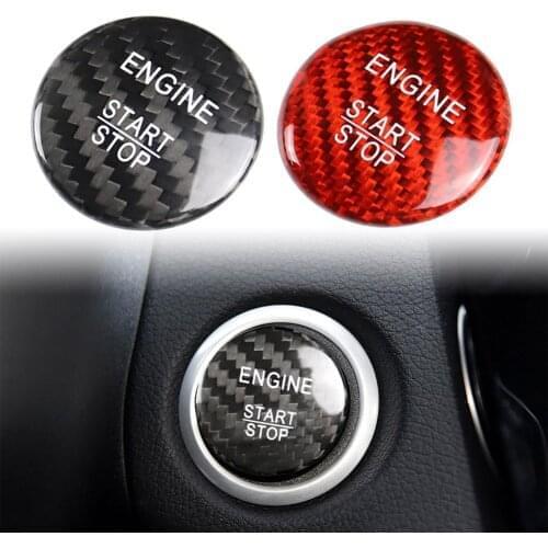 Carbon Fiber ABS Car Engine Start Stop Button Cover Decor For Mercedes A B C E GLE GLC CLA Class w/ Keyless-GO push button