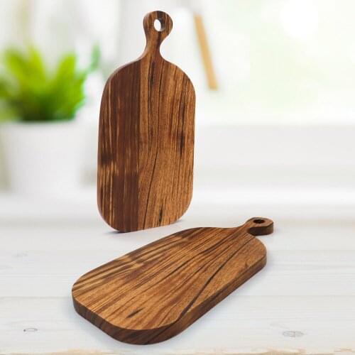 High quality zebra wood cheese board wood cutting boards with handle paddle boards