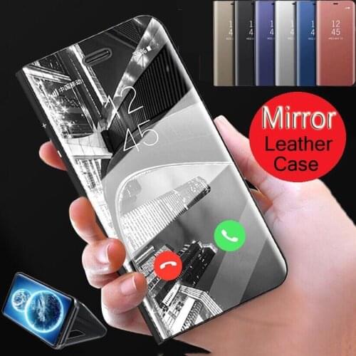 Mirror Smart Case For Samsung Galaxy A31 A01 A11 A21 A41 Cover View PU Leather Kickstand Flip Case For Samsung Note 10 S10 Lite