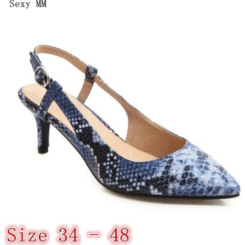 Pumps Women High Heels Stiletto Sandals Slingbacks Shoes Woman High Heel Shoes Plus Size 34 -40 41 42 43 44 45 46 47 48