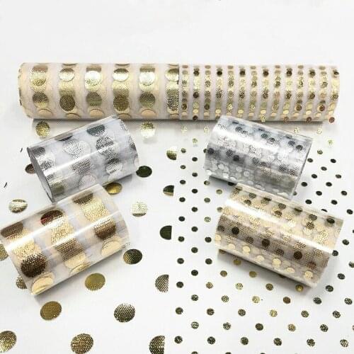 75mm15mm10yards large and small gold and silver dots decoration gauze gauze Tulle cartoon doll cloth decoration DIY clothing sho