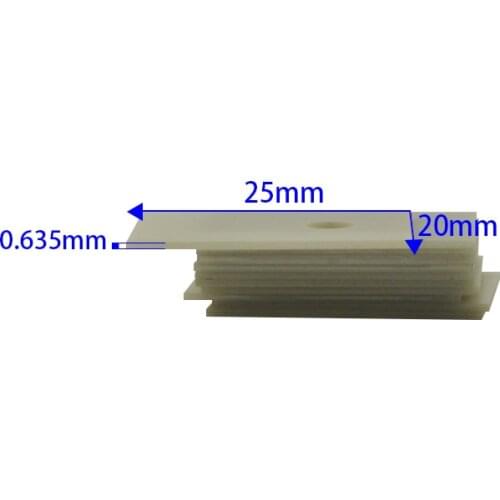 10pcs Aluminum Nitride ALN Ceramic Sheet High Temperature Resistant Ceramic Heat Sink 1mm*20*25 Insulation Sheet Substrate Sheet