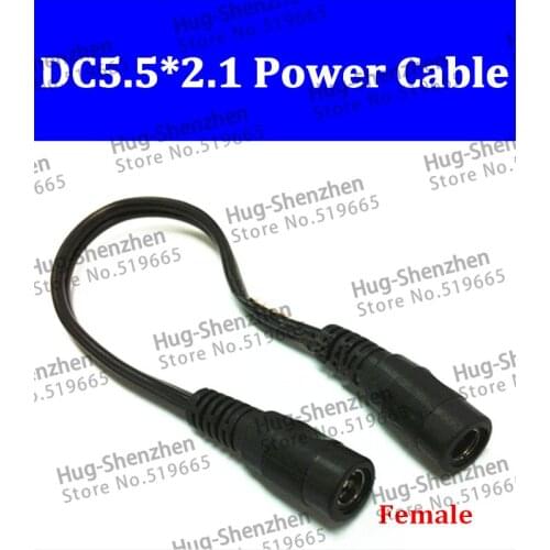 10pcs DC Power Jack DC Female To Female plug Adapter Connector Cable 20cm length