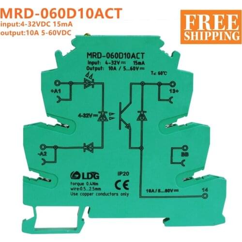 5pcs MRD-060D10ACT Mini PLC Interface Solid State Relay Module 10A 24-280VAC