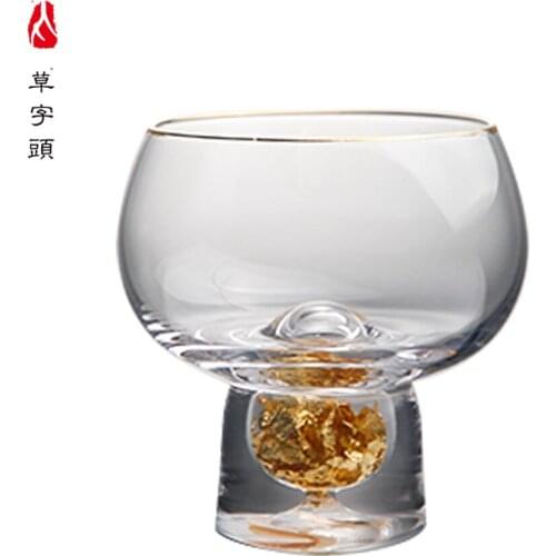 55ml crystal gold foil teacup Phnom Penh gold foil white boxed 501109-2