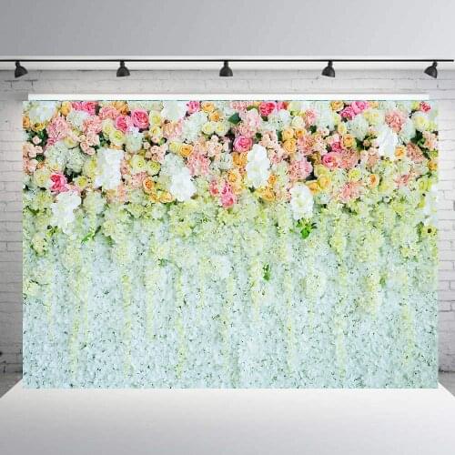BEIPOTO 3D Flower Wedding Backdrop Bridal shower Photography background Rose Floral Photo Studio Props Baby table desset B-182