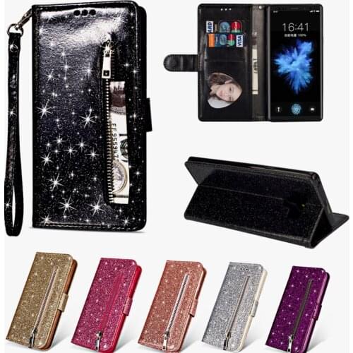 Glitter Case For Samsung S8 S9 Plus Note 9 8 Flip Leather Cover Wallet Bling For Galaxy S6 S7 Edge J4 J6 A5 A6 Capa