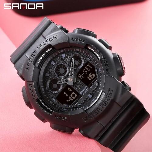SANDA Mens Sports Fashion G Style Casual Military Quartz Analog Digital Waterproof S Shock Watch Ladies Watch Relogio Feminino