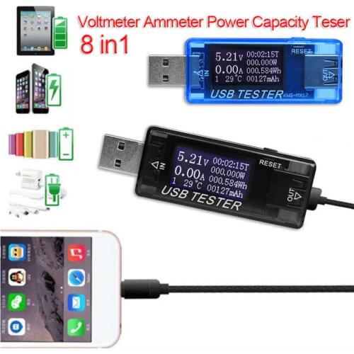 100 Pieces Digital USB Tester LED Charging Doctor Voltage Current Meter Power Detector New