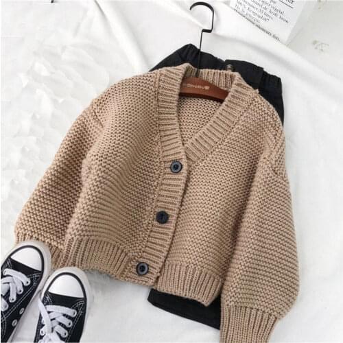 HOT Baby boys and girls cardigan sweater 0-7 years kids coat Korean sweater kids Single-breasted outwear toddler girl sweater