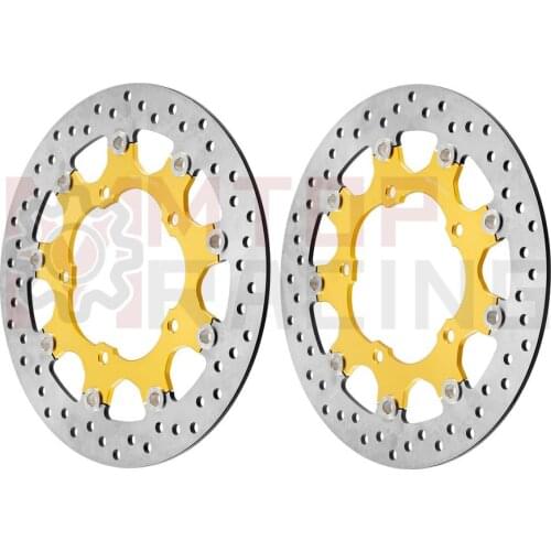 Pair Front Brake Disc for Suzuki GSR400 (2006-2010) GSR600 (2006 2007 08 2009) GSR750 (2011 2012 2013 14 2015) Gold Brake Rotor