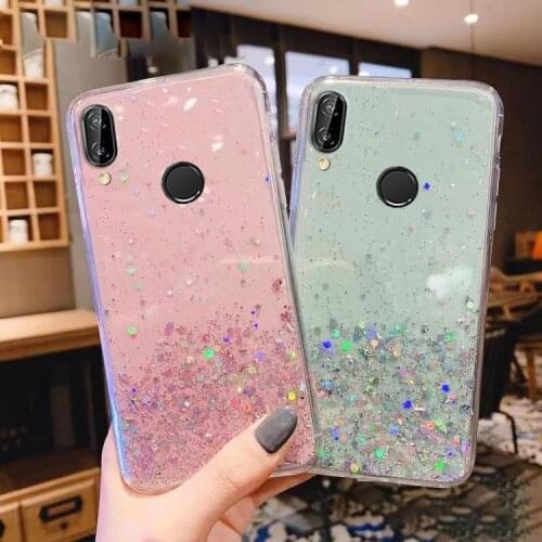 For Huawei P Smart 2019 2021 Bling Glitter Case P Smart 2020 Soft Silicone Phone Cover On Huawei PSmart 2019 Epoxy Back Cases