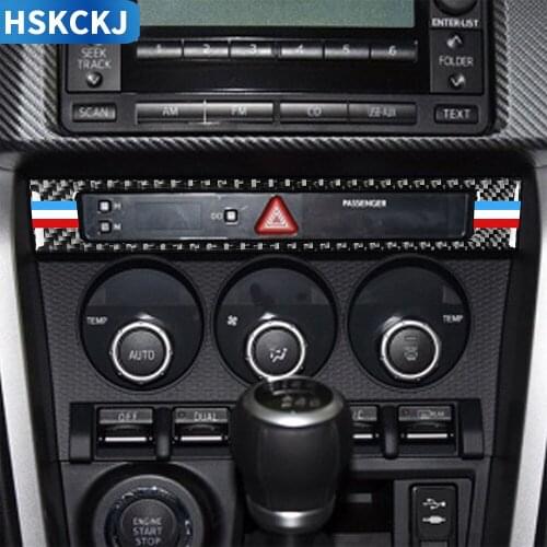 For Toyota 86 GT86 Subaru BRZ 2017 2018 2019 Carbon Fiber Sticker Emergency Hazard Warning Light Panel Interiors Car Accessories