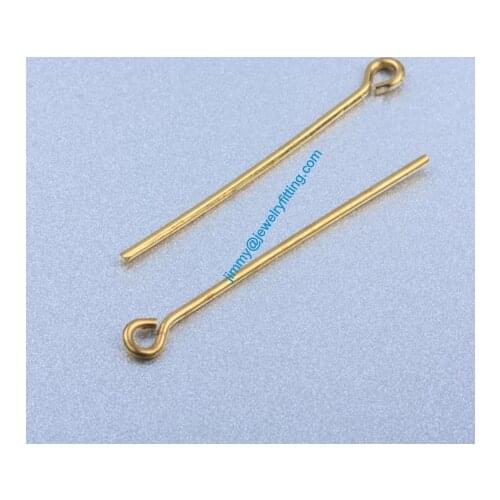 Jewelry Making findings Eye Pins Raw Brass Pins ;Scarf Pins findings 1*35mm shipping free