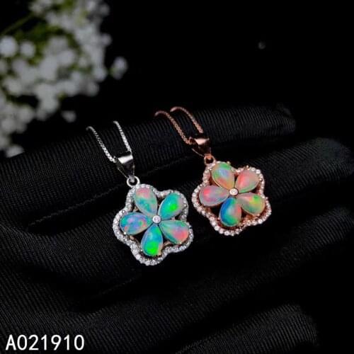 KJJEAXCMY boutique jewelry 925 sterling silver inlaid Natural Opal necklace Womens pendant supports inspection popular