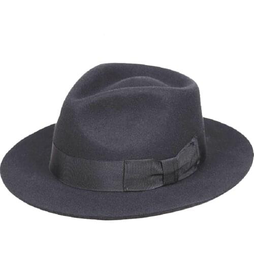 Classic Mens Black Wool Fedora Michael Jackson Gentleman Hat