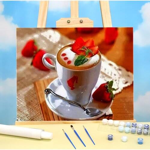 Coffee Cup Coloring By Numbers Painting Set Oil Paints 40*50 Picture By Numbers Photo Loft Picture For Children Art