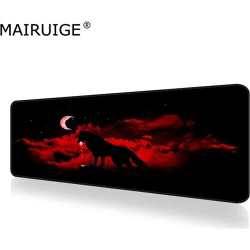 Anime Sky Tree Scenery Mouse Pad Gamer Computer Gaming Tablet Glowing Map MousePad Big Edge Control Wood Mountain Wolf Animal