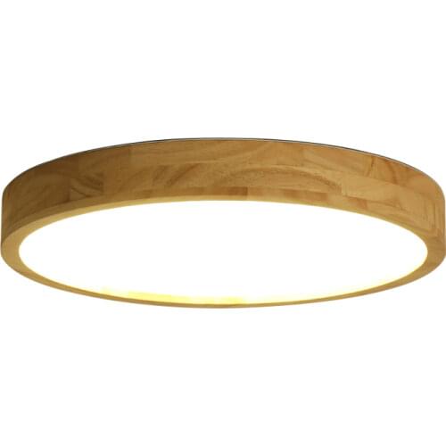 BOTIMI 220V Round LED Solid Wood Ceiling Lights For Bedroom 230 300 400 500MM Modern Ceiling Lamps Kitchen Dinning Fixtures