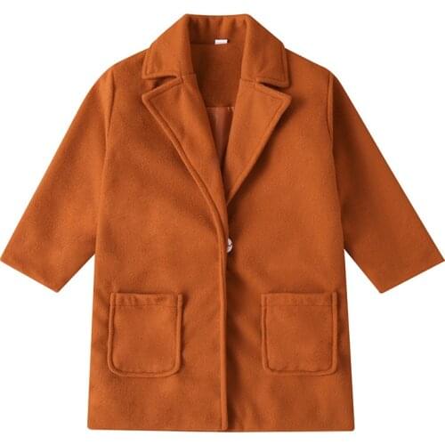 Girls Woolen Coat 2020 Autumn Winter Boys Thick Jacket Christmas Childrens Clothing Fashion Warm Kids Girl Woolen Solid Coat