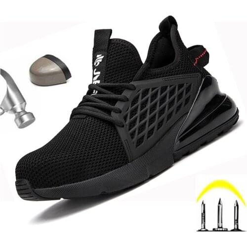 Lightweight Breathable Men Safety Shoes Steel Toe Work Boots For Men Anti-smashing Construction Sneaker With Reflective Outdoor