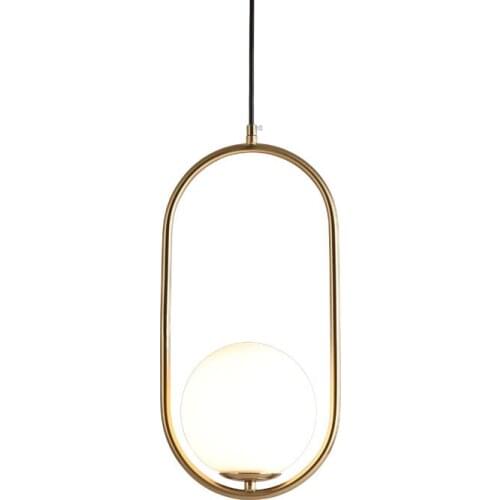 Nordic restaurant chandelier postmodern bar counter black light oval bedroom bedside glass chandelier