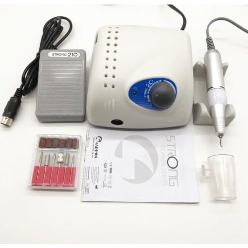 65W powerful 210 control box + 2021 high quality white electric nail drill manicure drill professional nail polish equipment