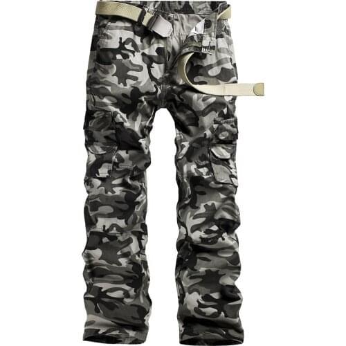 2020 Men Pants Camouflage Cargo Pants Mens Casual Pockets Trouser Men Outwear Army Baggy pants Joger Worker Male Camo Pants 40
