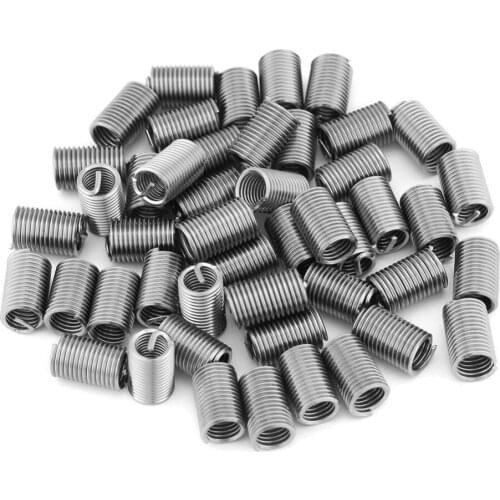 50pcs/Lot M6 x 1.0 x 3D Screw Thread Insert Stainless Steel Fasteners Repair Tools Kit Coiled Wire Helical Screw Sleeve Set